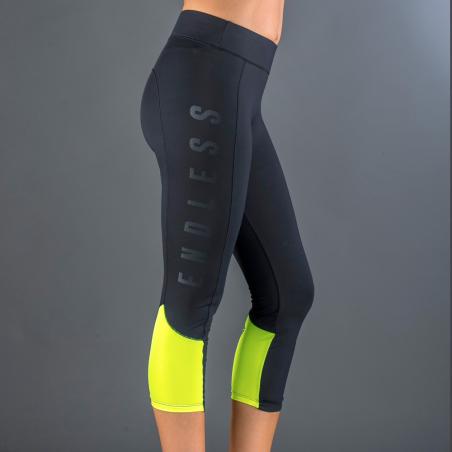 Buy black and yellow Endless Lift 7/8 tights - Padel And Help